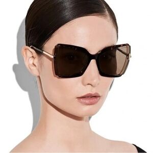 TOM FORD GIA BUTTERFLY HAVANA SUNGLASSES